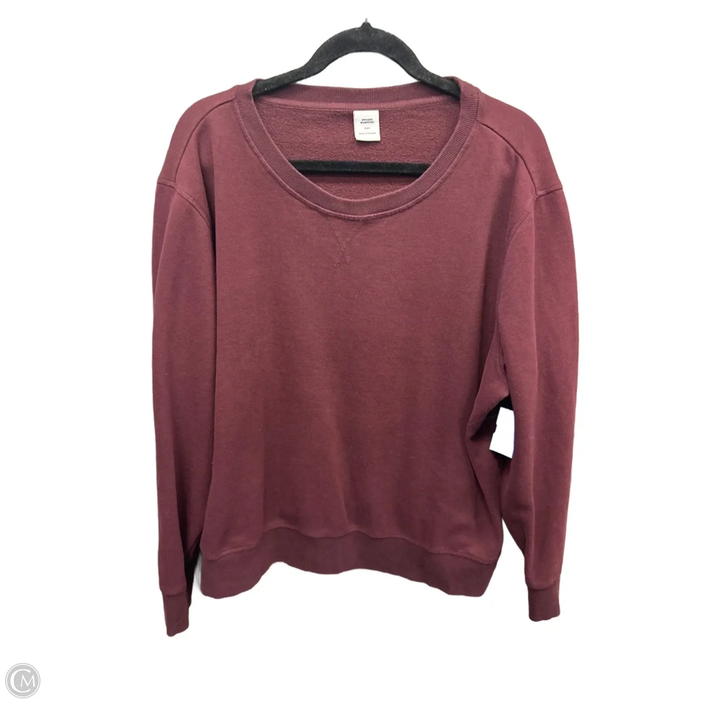 Sweatshirt Crewneck By Amazon Essentials In Maroon, Size: Xxl