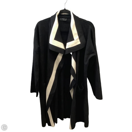 Sweater Cardigan By Tahari In Black, Size: L