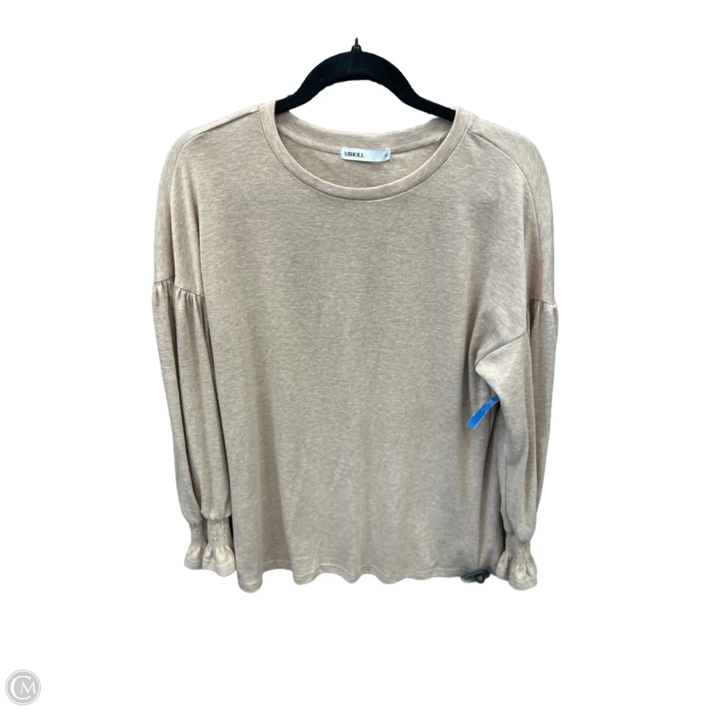 Top Long Sleeve By Miholl In Tan, Size: M