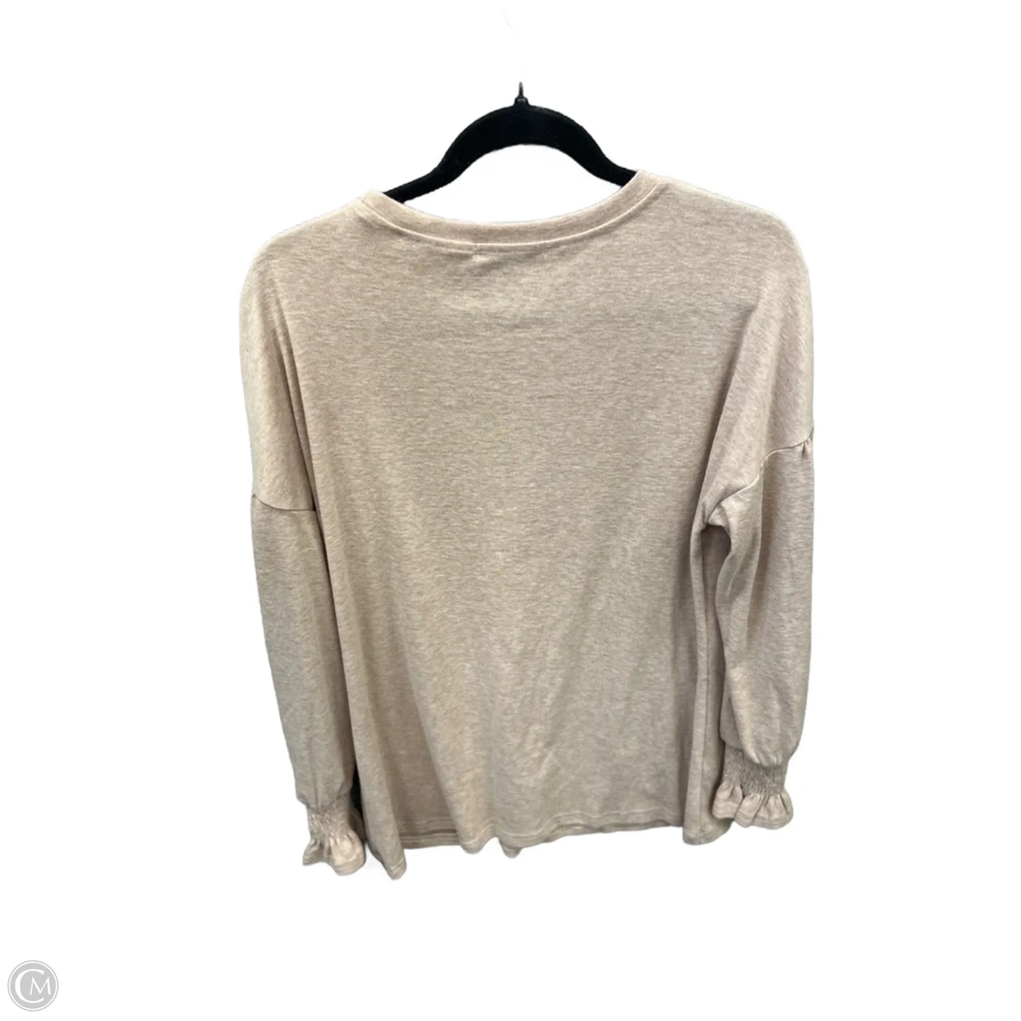 Top Long Sleeve By Miholl In Tan, Size: M