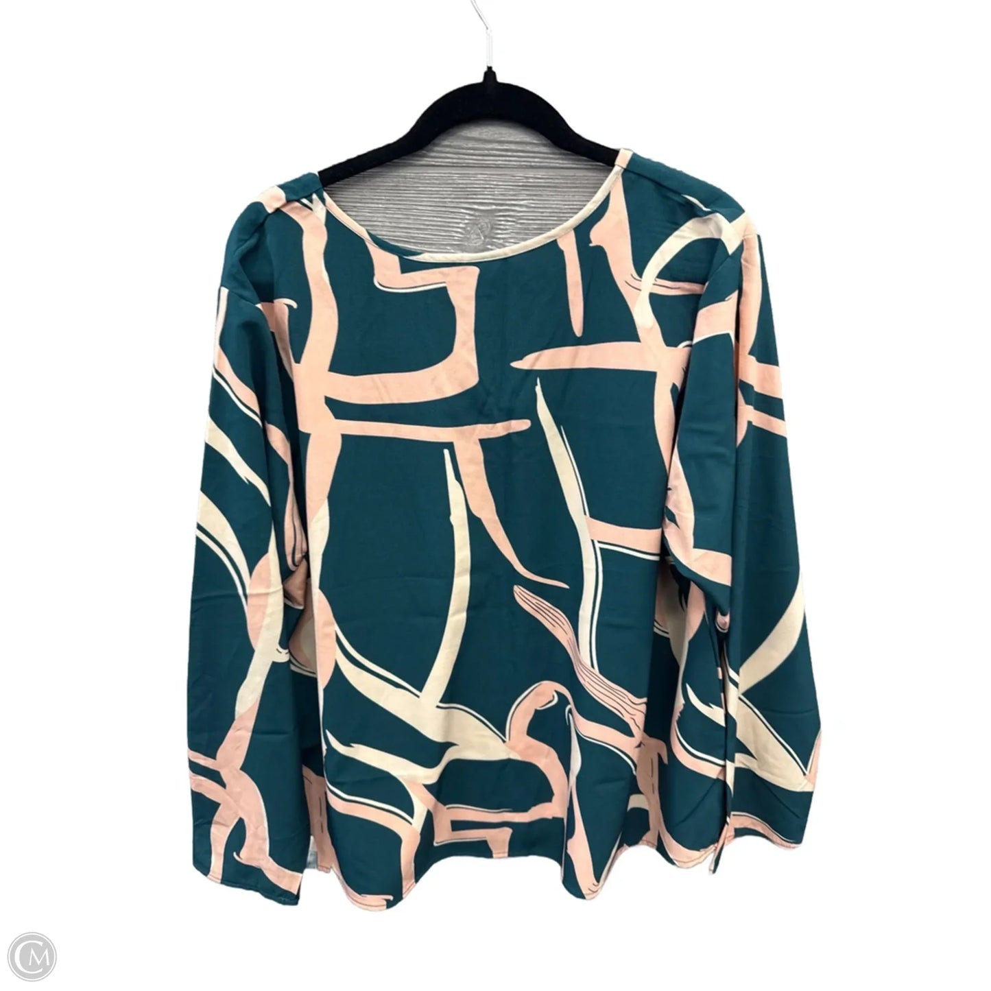 Top Long Sleeve By Shein In Green & Pink, Size: 2x