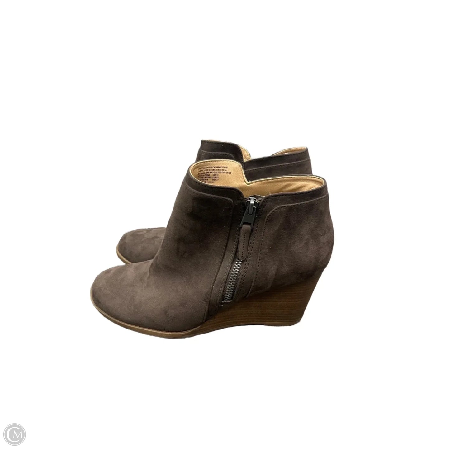 Boots Ankle Heels By Time And Tru In Brown, Size: 10