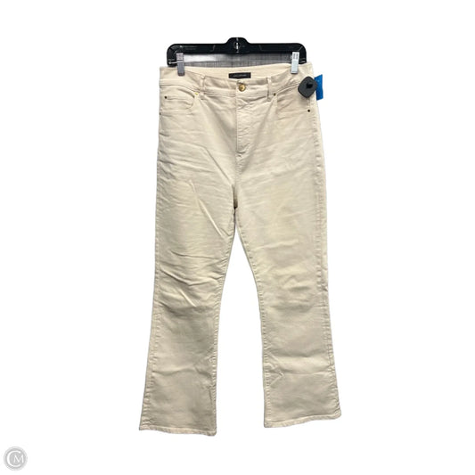 Jeans Flared By Ann Taylor In Cream Denim, Size: 10