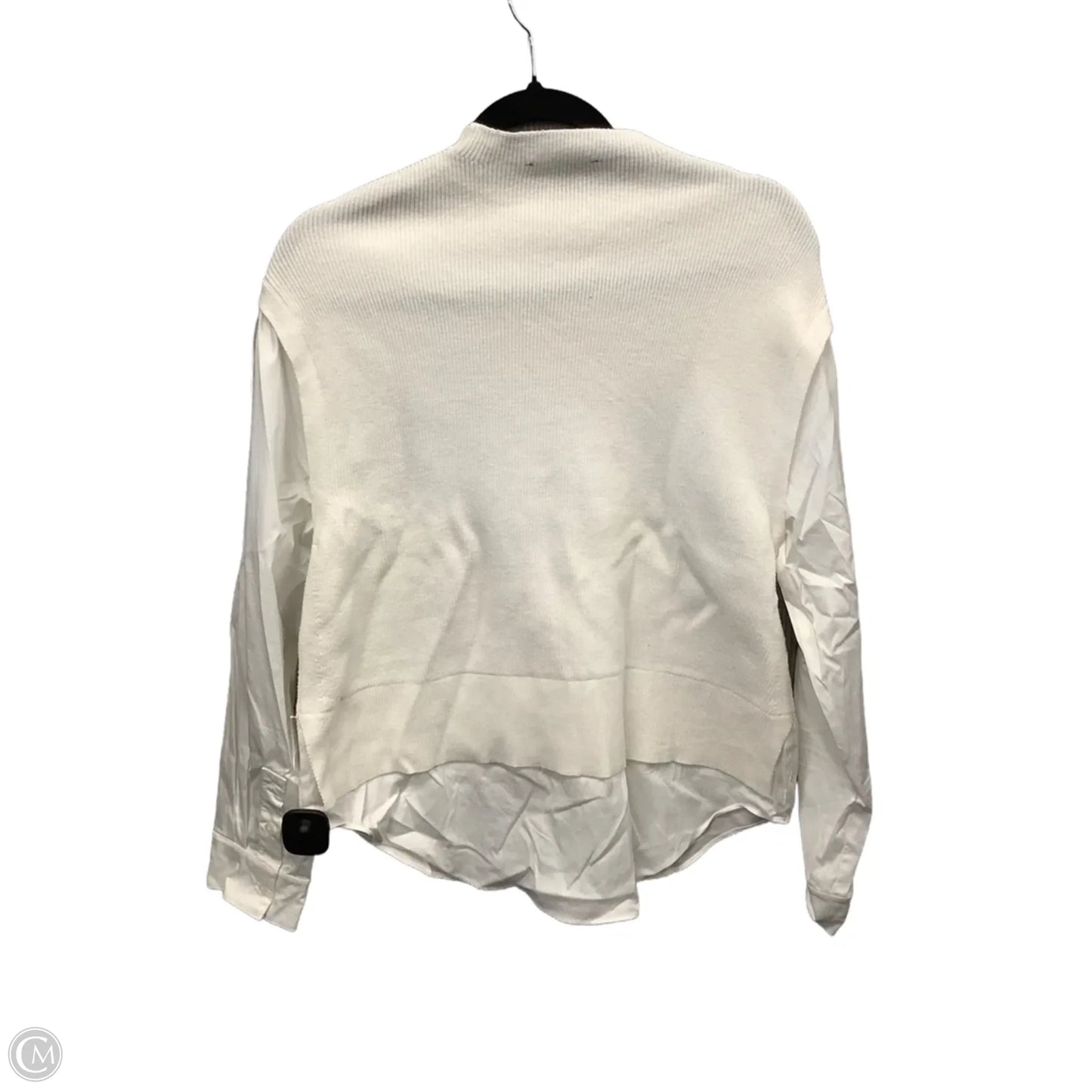 Blouse Long Sleeve By Ann Taylor In White, Size: M