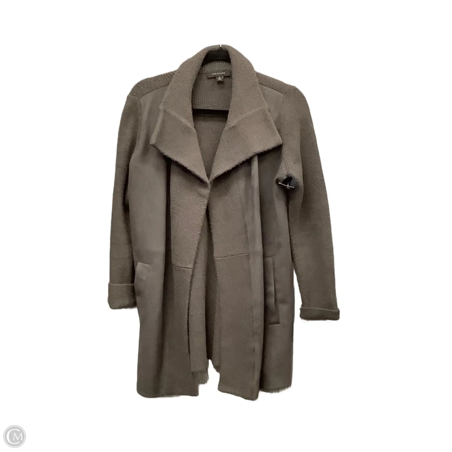 Sweater Cardigan By Ann Taylor In Grey, Size: M