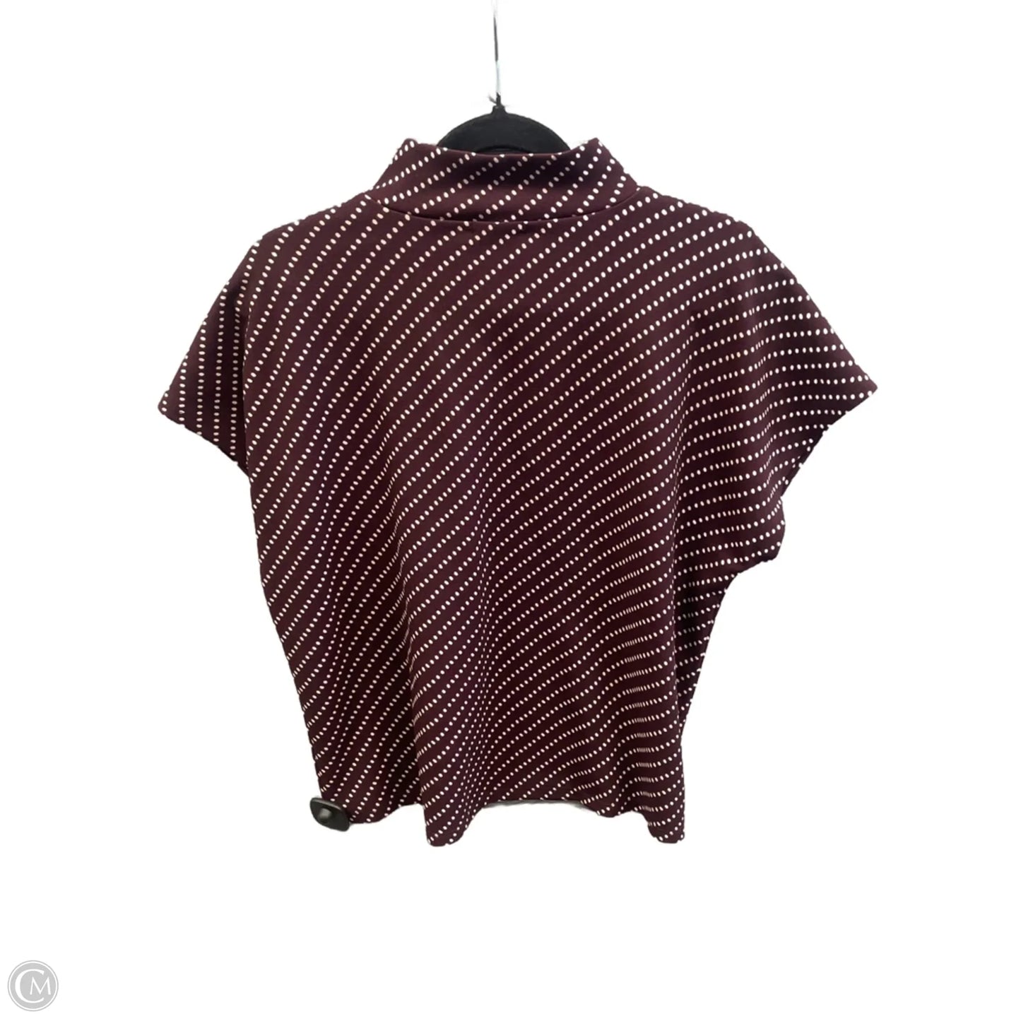 Blouse Short Sleeve By Ann Taylor In Maroon, Size: M