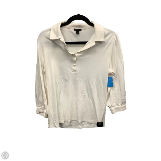 Top 3/4 Sleeve By Ann Taylor In White, Size: M