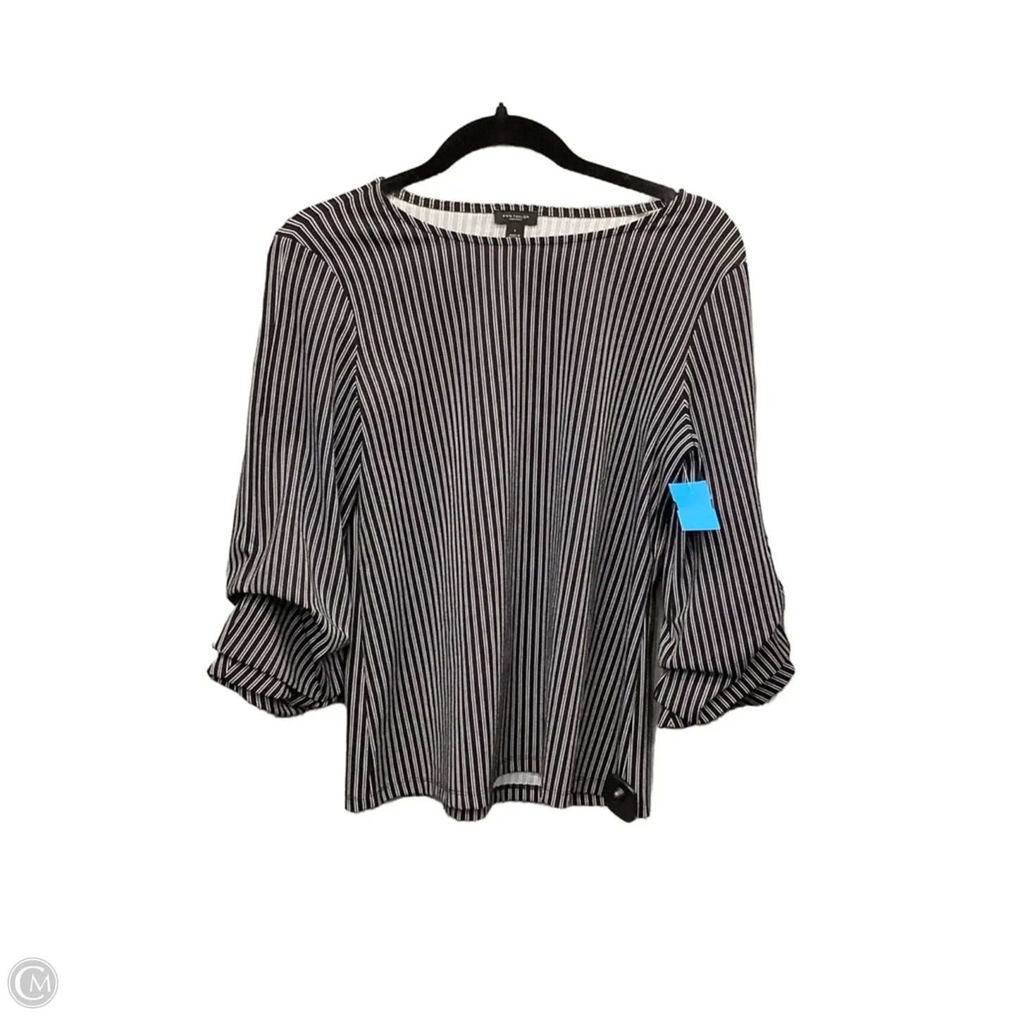Blouse 3/4 Sleeve By Ann Taylor In Black, Size: S