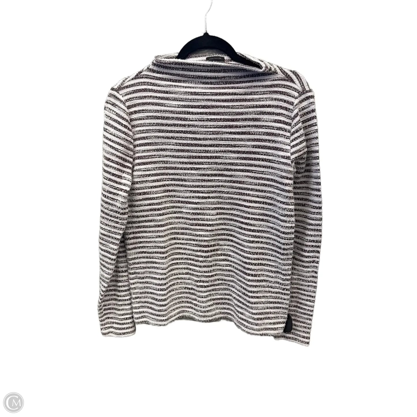 Top Long Sleeve By Ann Taylor In Striped Pattern, Size: M
