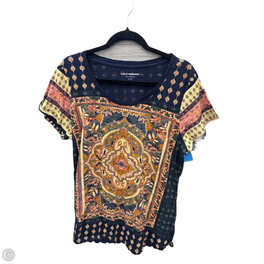 Top Short Sleeve By Lucky Brand In Navy, Size: 1x