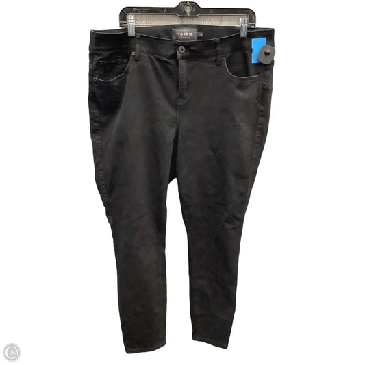 Jeans Skinny By Torrid In Black Denim, Size: 20