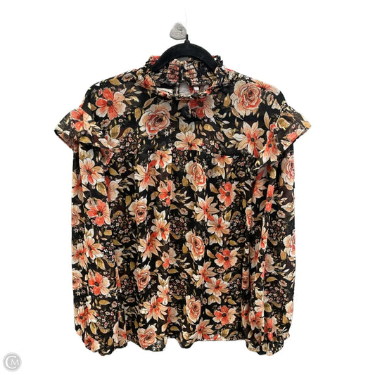 Blouse Long Sleeve By Maurices In Black, Size: 1x