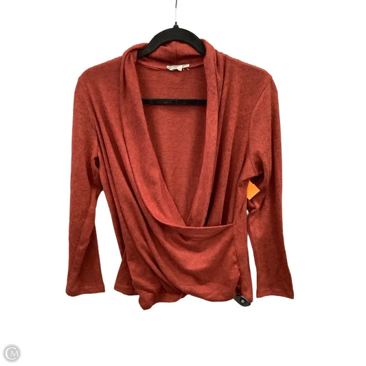 Top Long Sleeve By Pleione In Orange, Size: M