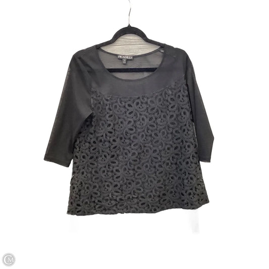 Blouse 3/4 Sleeve By Cmf In Black, Size: M