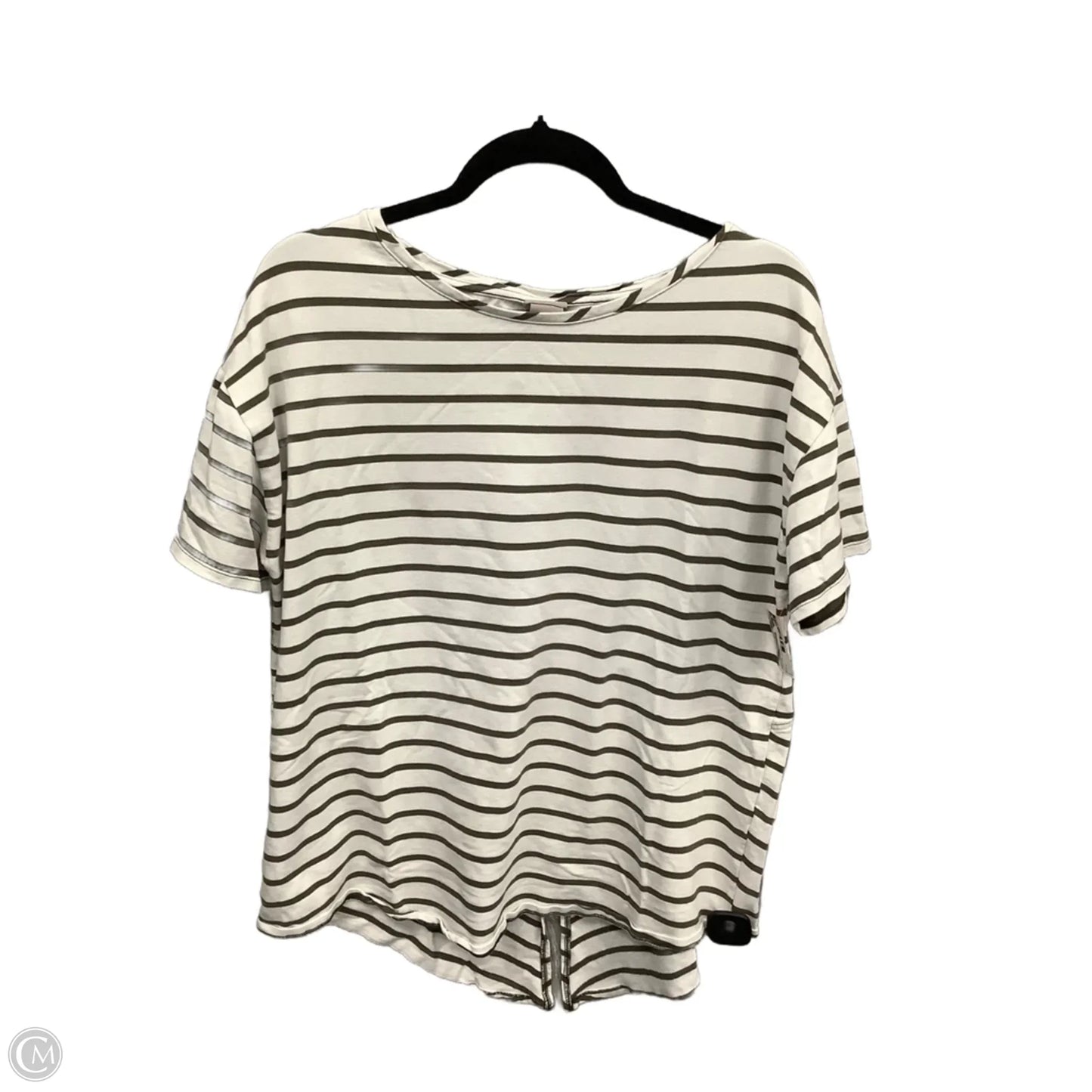 Top Short Sleeve By Chicos In Striped Pattern, Size: L