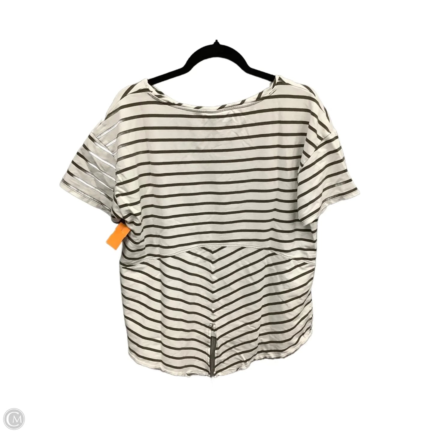 Top Short Sleeve By Chicos In Striped Pattern, Size: L