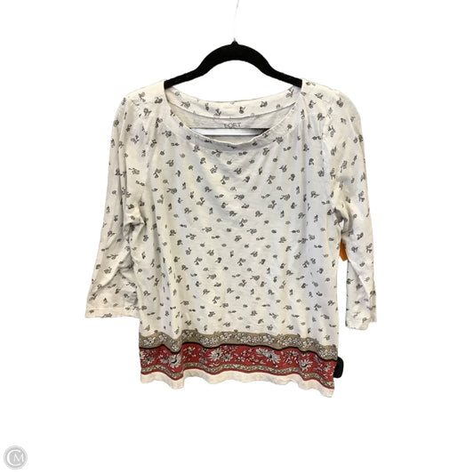 Top 3/4 Sleeve By Loft In White, Size: L