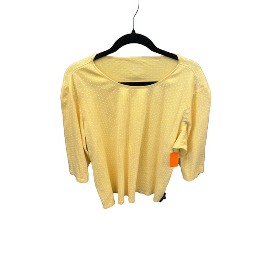Top 3/4 Sleeve By Cj Banks In Yellow, Size: 2x