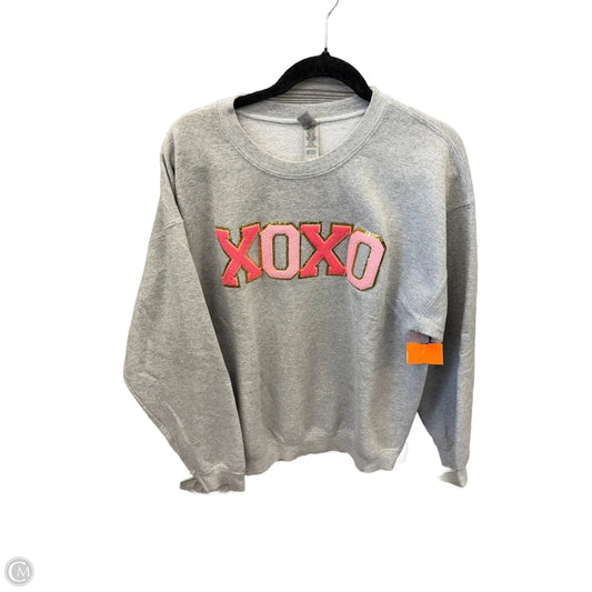 Sweatshirt Crewneck By Gildan In Grey, Size: L