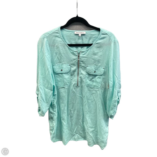 Top 3/4 Sleeve By Emily Daniels In Blue, Size: L