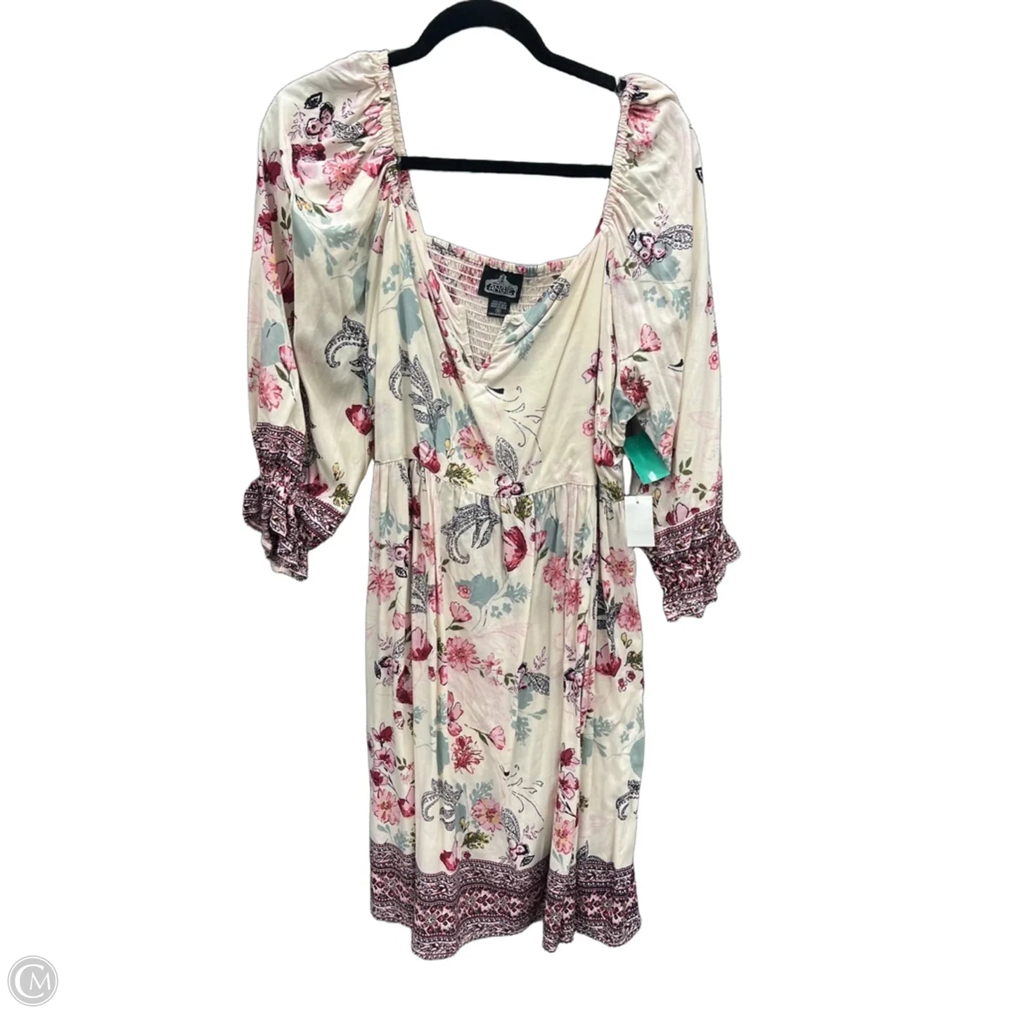 Dress Casual Short By Angie In Floral Print, Size: 1x