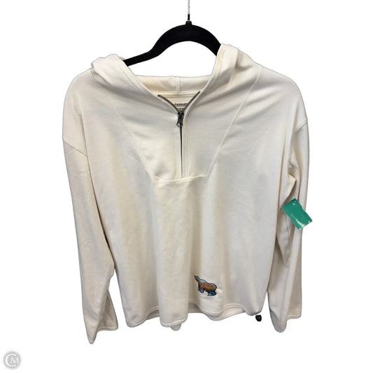 Athletic Top Long Sleeve Hoodie By Clothes Mentor In White, Size: S
