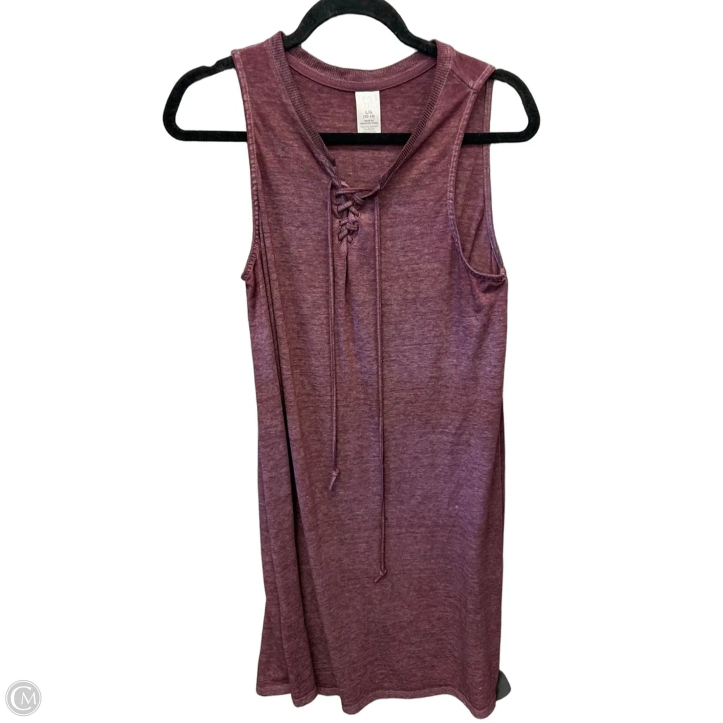 Dress Casual Short By Time And Tru In Maroon, Size: L