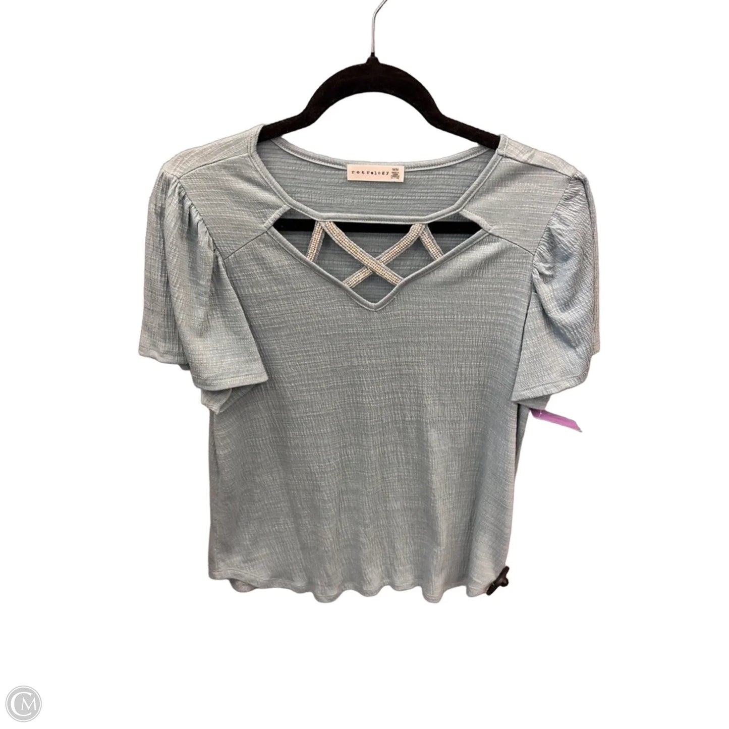 Top Short Sleeve By Retrology In Blue, Size: M