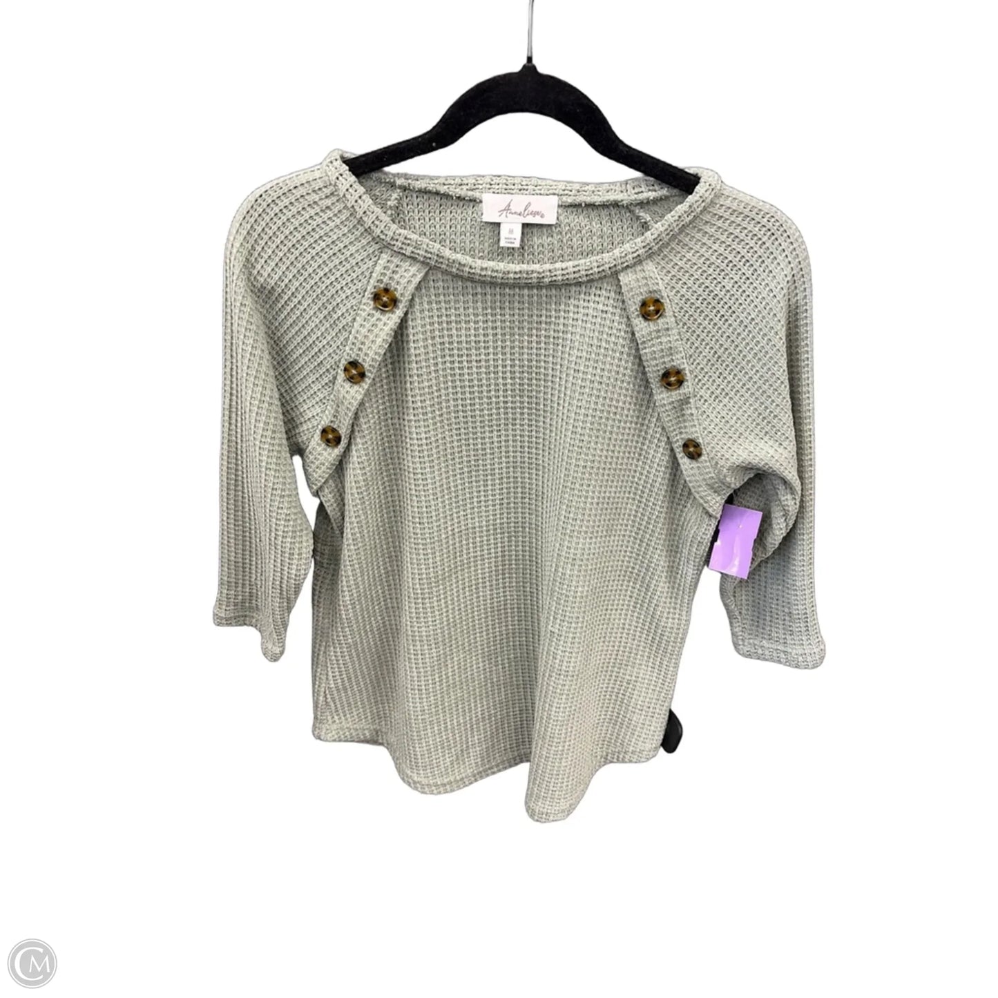 Top 3/4 Sleeve By Clothes Mentor In Green, Size: M