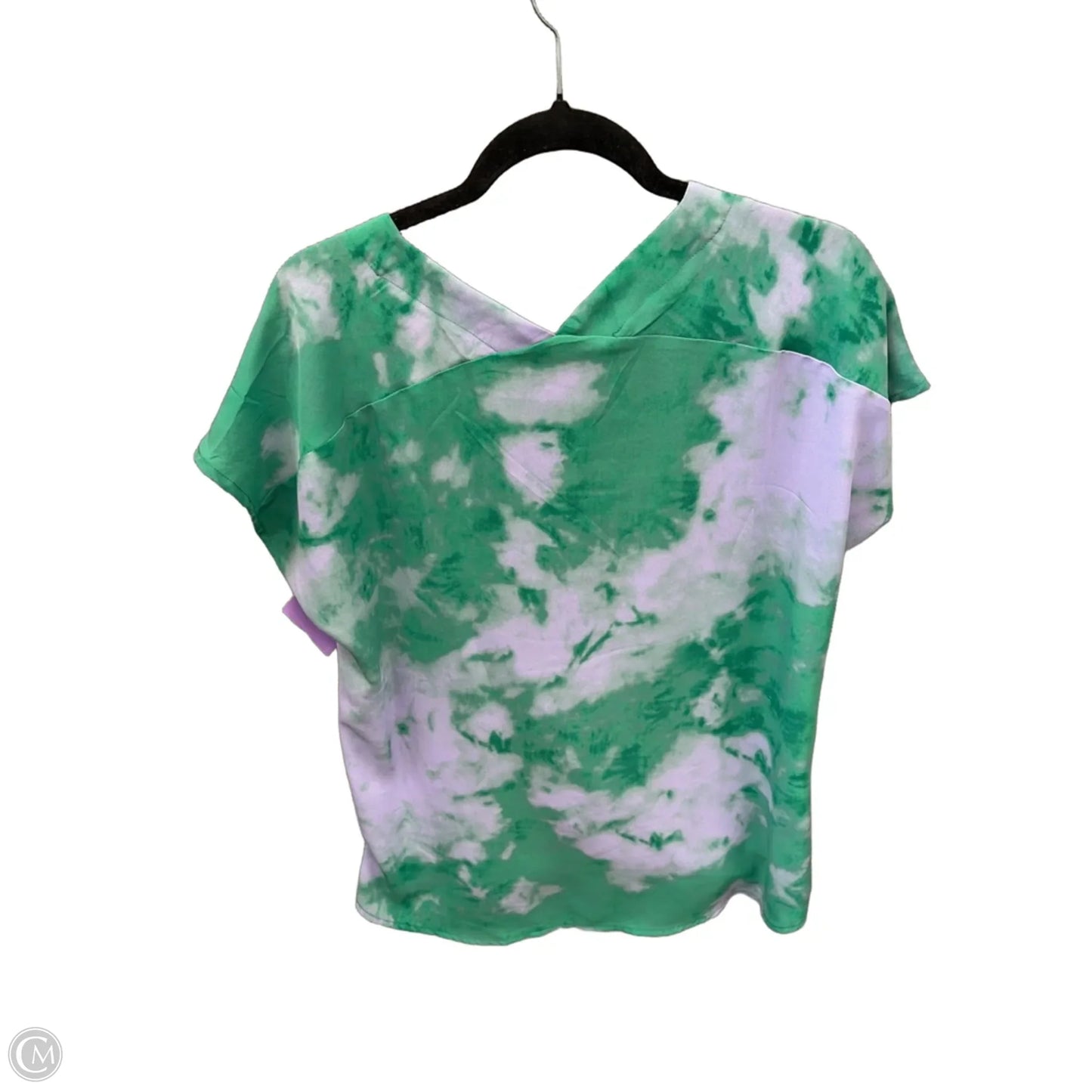 Blouse Short Sleeve By Entro In Green & Purple, Size: L