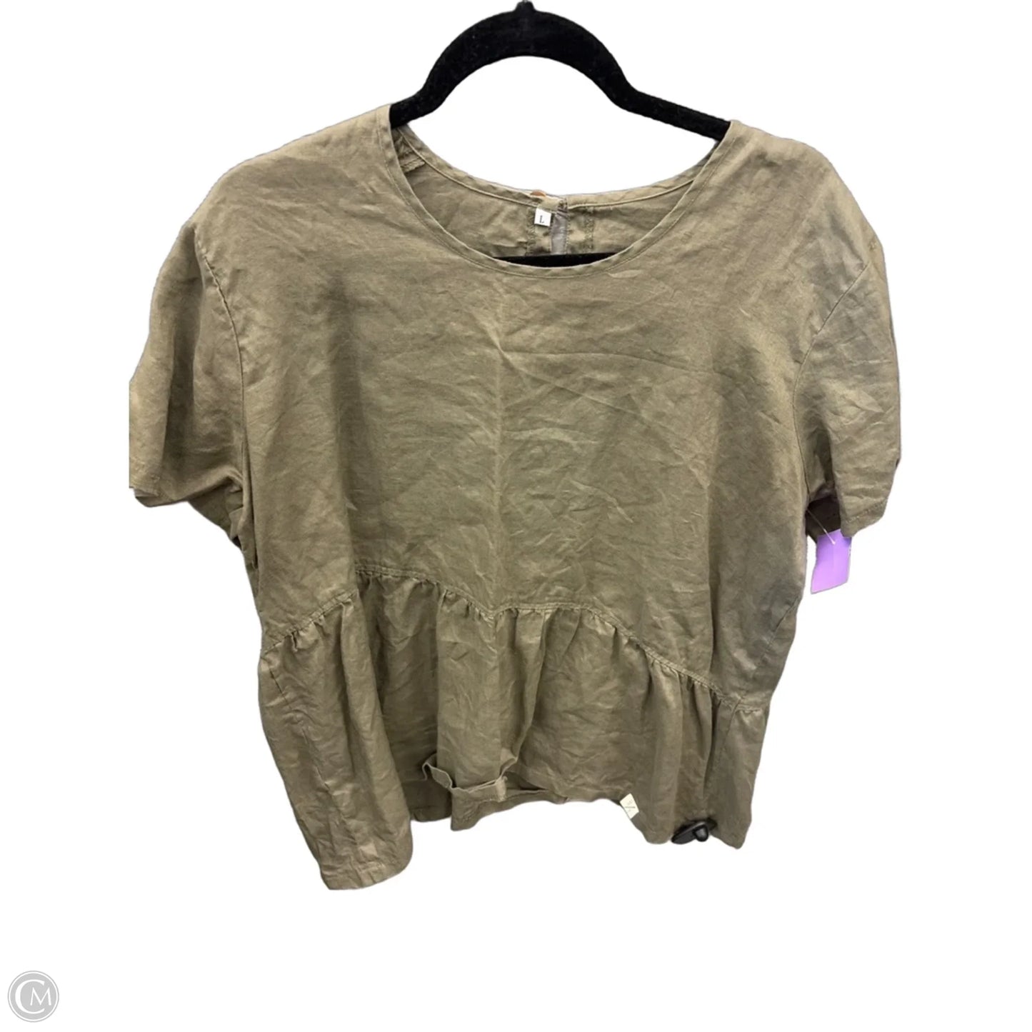 Top Short Sleeve By Cme In Green, Size: L