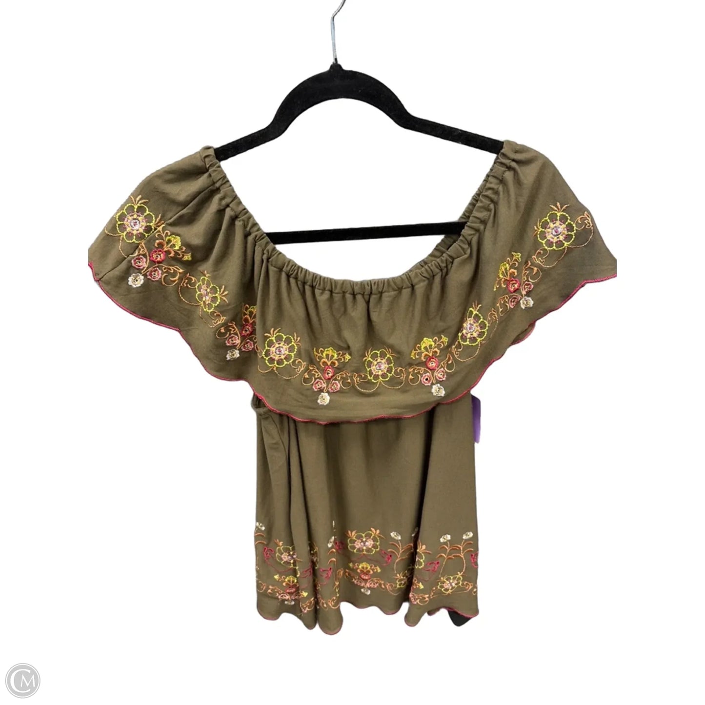 Top Short Sleeve By Fever In Green, Size: L