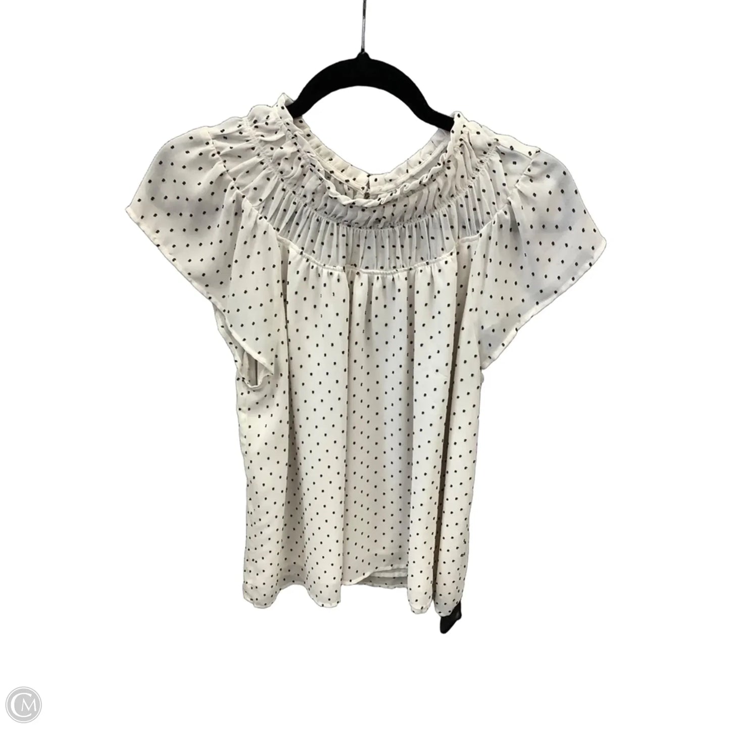 Blouse Short Sleeve By Loft In White, Size: M