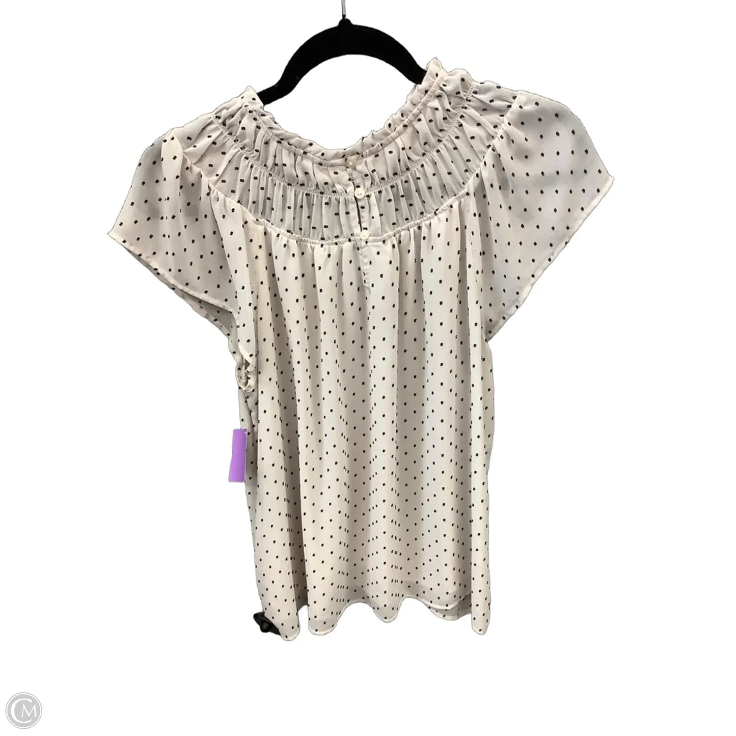 Blouse Short Sleeve By Loft In White, Size: M