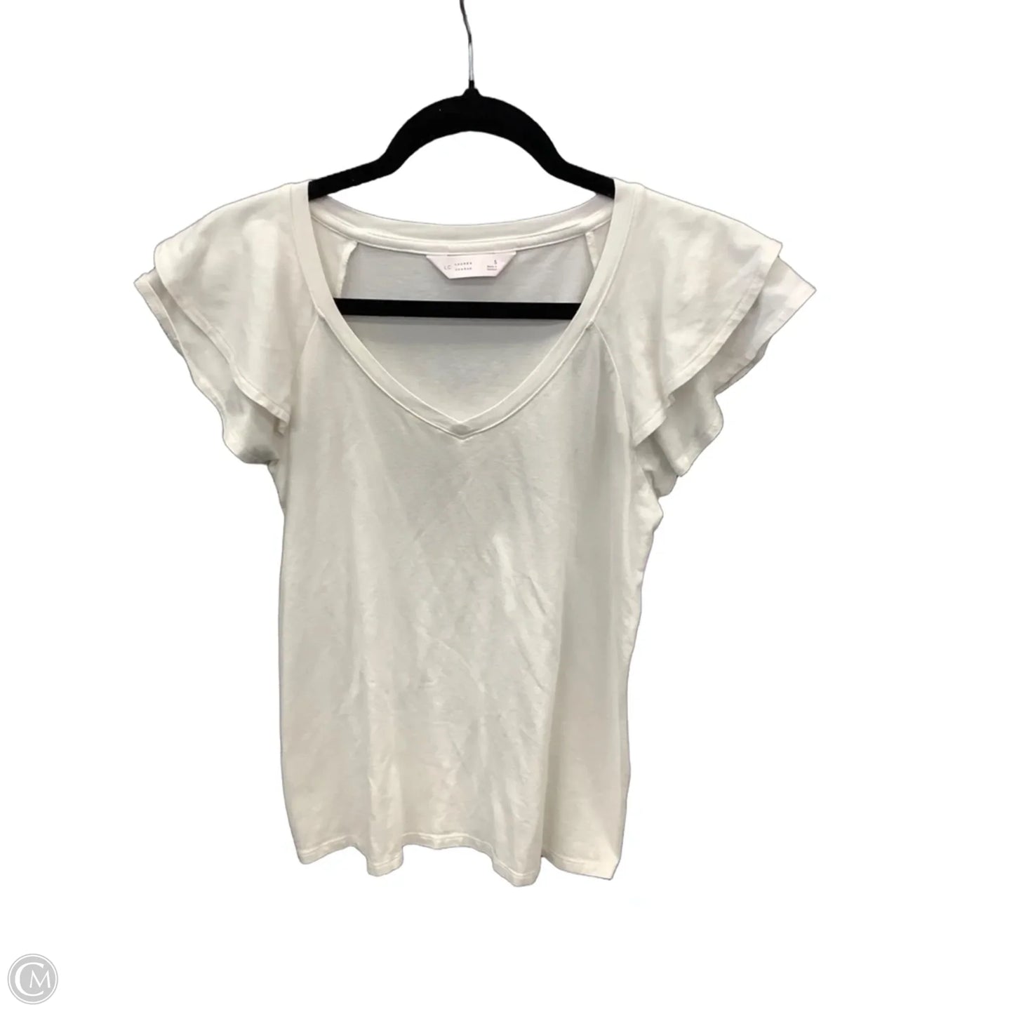 Top Short Sleeve By Lc Lauren Conrad In White, Size: S