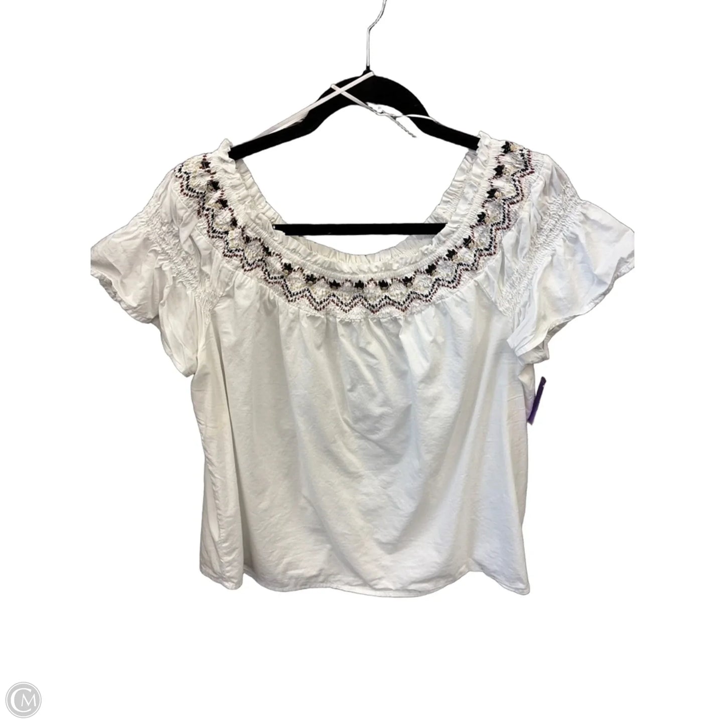 Top Short Sleeve By Old Navy In White, Size: M