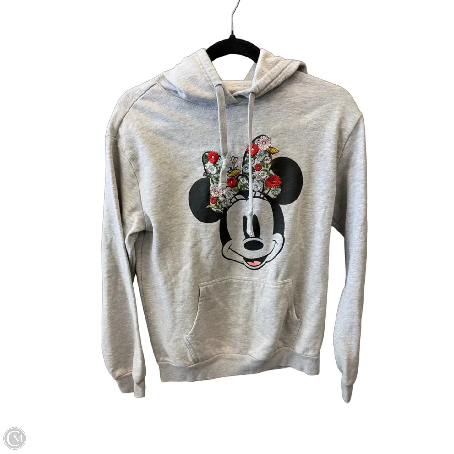 Sweatshirt Hoodie By Disney In Grey, Size: M