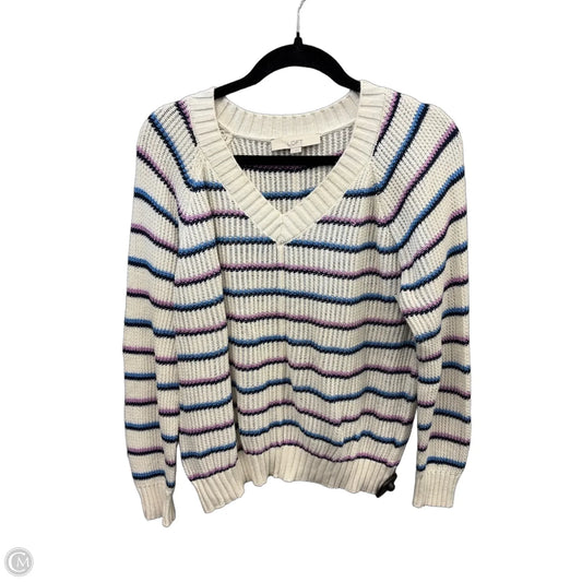 Sweater By Loft In White, Size: L