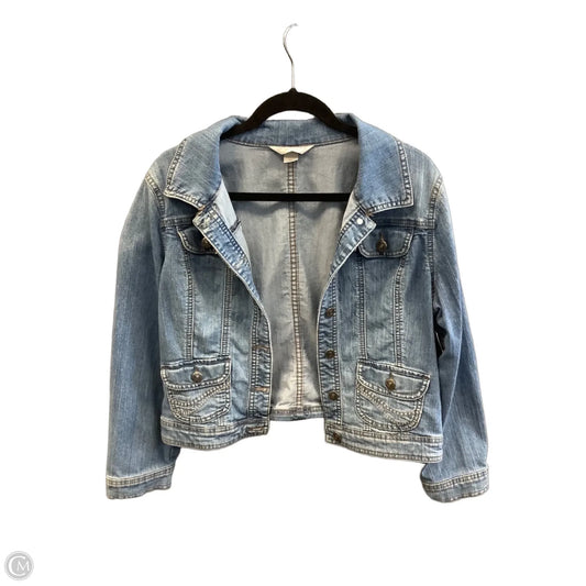 Jacket Denim By Christopher And Banks In Blue Denim, Size: Lp