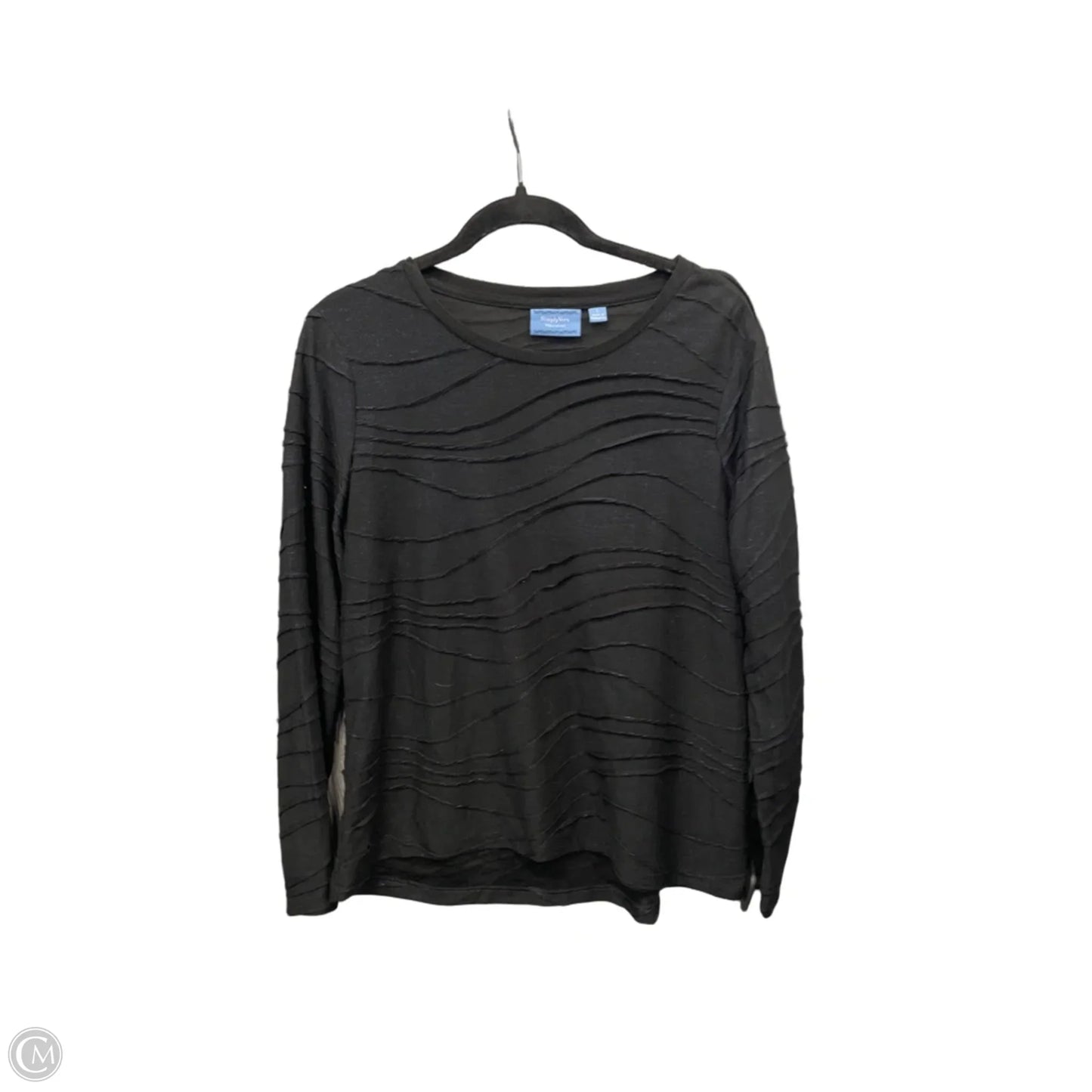 Top Long Sleeve By Simply Vera In Black & Blue, Size: L