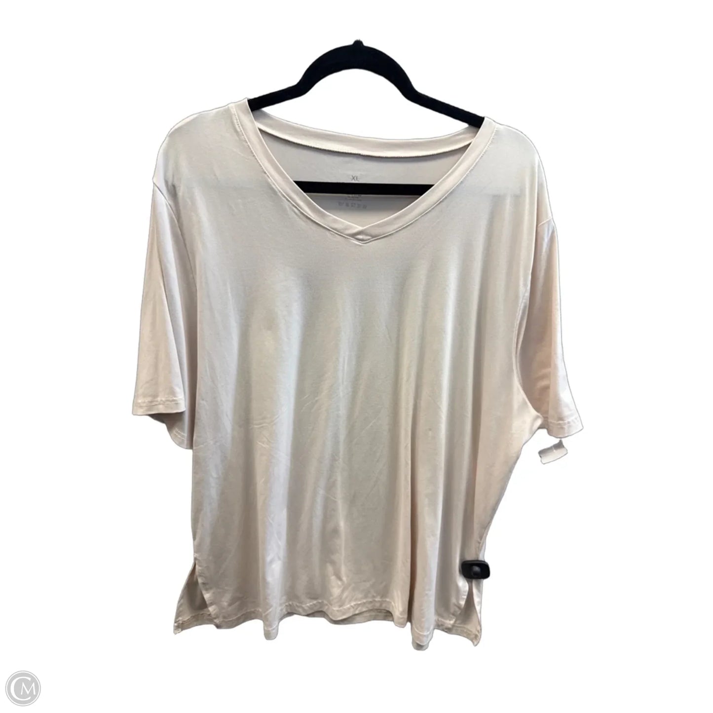Top Short Sleeve Basic By Clothes Mentor In Cream, Size: Xl