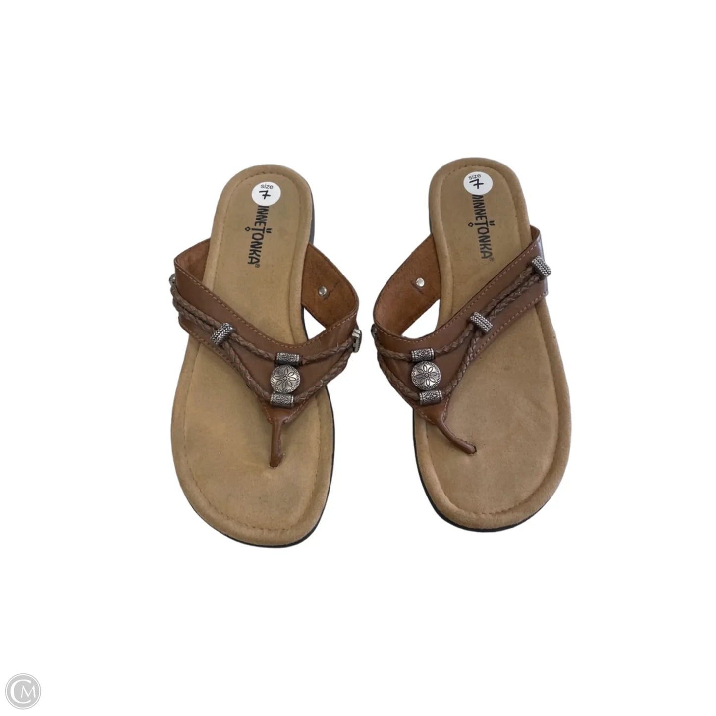 Sandals Flats By Minnetonka In Brown, Size: 7