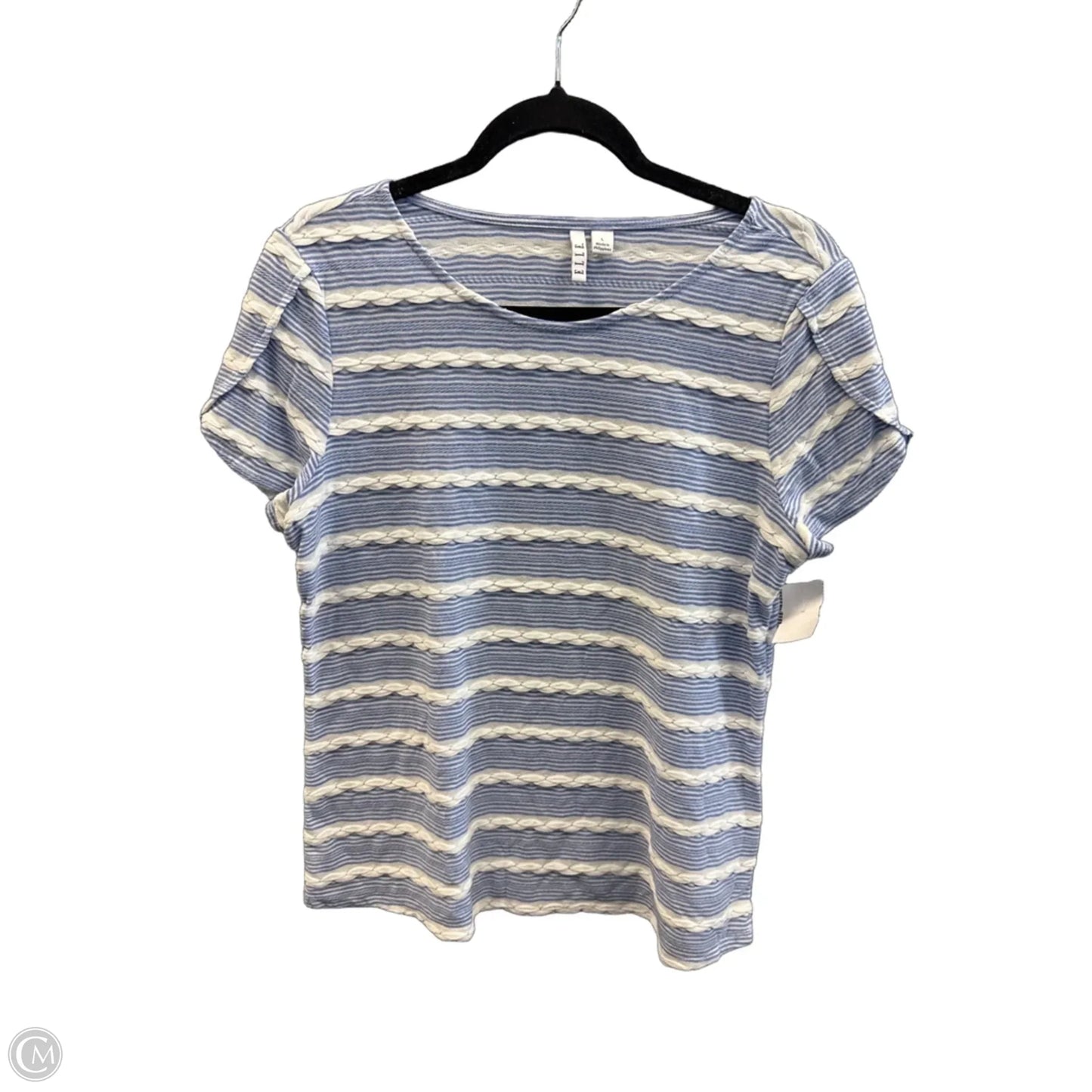 Top Short Sleeve By Elle In Blue, Size: L