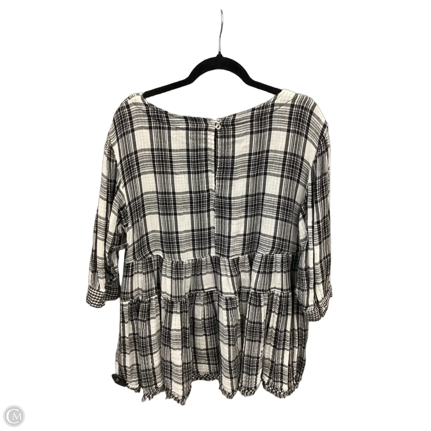 Top 3/4 Sleeve By Entro In Black & White, Size: Xl