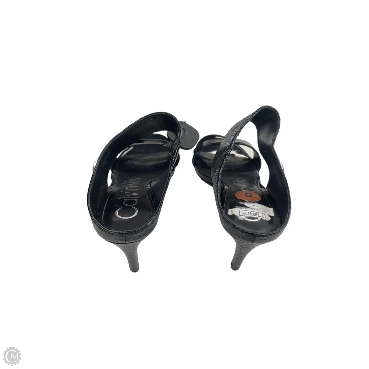 Sandals Heels Stiletto By Calvin Klein In Black, Size: 8