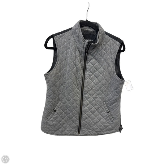 Vest Puffer & Quilted By Relativity In Grey, Size: M