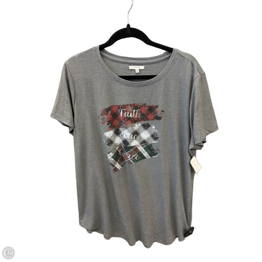 Top Short Sleeve By Maurices In Grey, Size: Xl