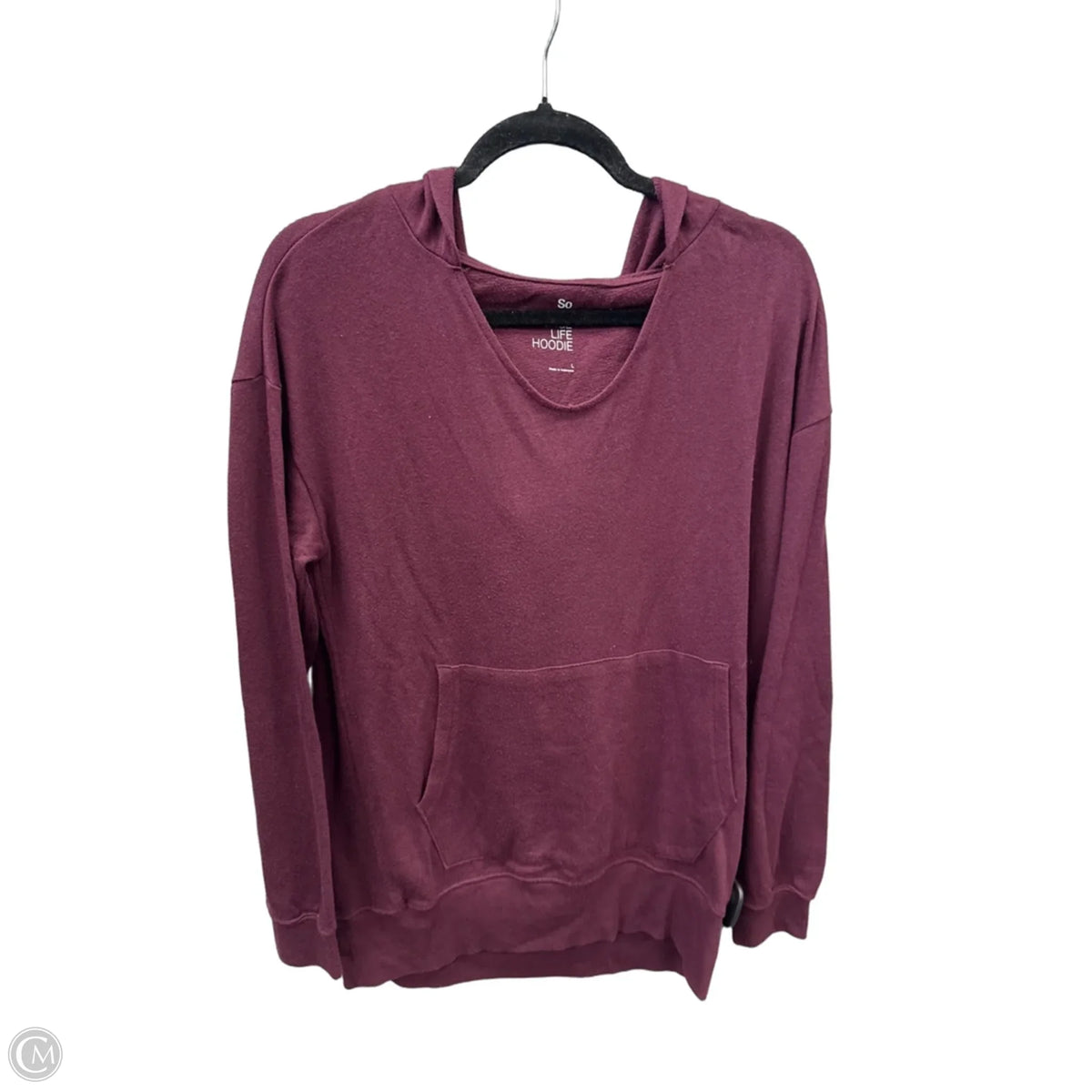 Top Long Sleeve By So In Maroon, Size: L