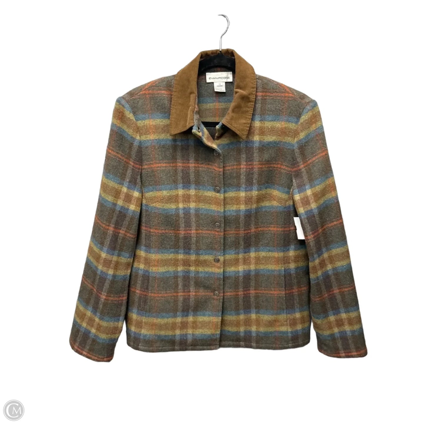 Jacket Shirt By Evan-picone In Brown, Size: M