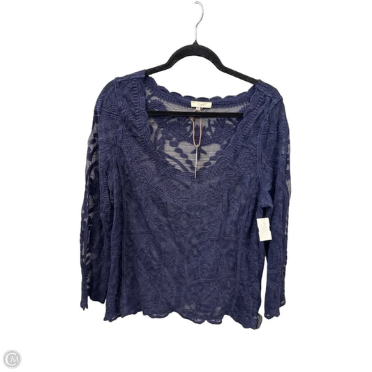 Top Long Sleeve By Clothes Mentor In Navy, Size: L